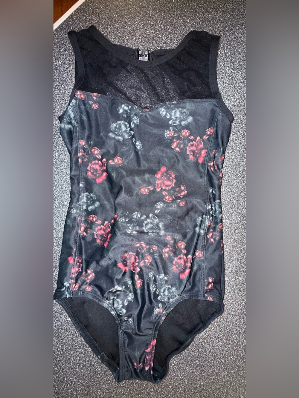 Sadie Jane Black & Floral Leotard Size Adult X-Small ** see below**
